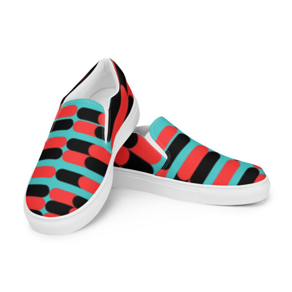 Women’s slip-on Blue/Black/Red canvas shoes