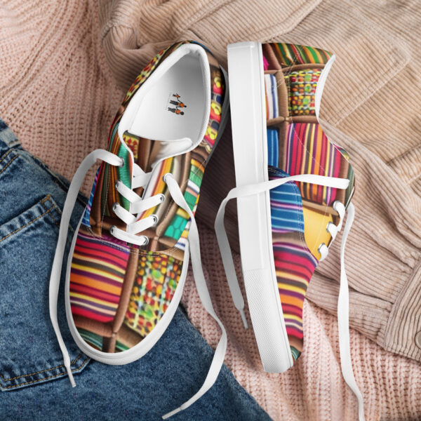 Colorful Patterned Men’s lace-up canvas shoes