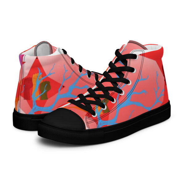 Rocket Red Men’s high top canvas shoes