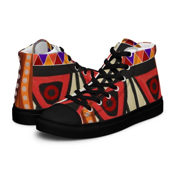 African Print Men’s high top canvas shoes