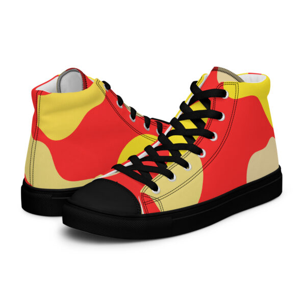 Red and Yellow Men’s high top canvas shoes