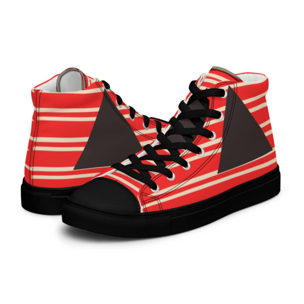 Red and White Men’s high top canvas shoes