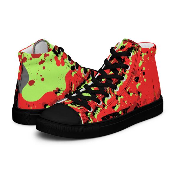 Red and Green Men’s high top canvas shoes