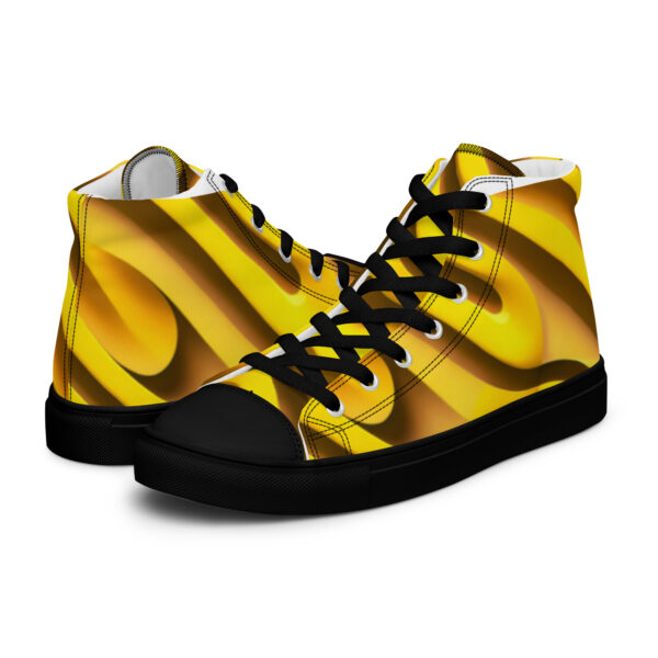 Yellow and Brown Men’s high top canvas shoes