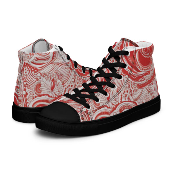 Red Rose Men’s high top canvas shoes