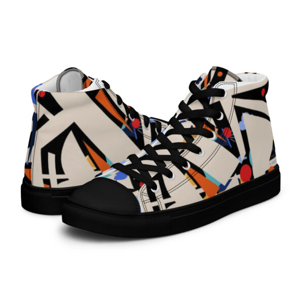 White patterned Women’s high top canvas shoes