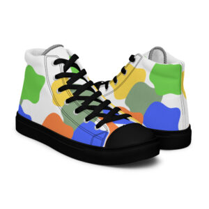 Colored Shapes Men’s high top canvas shoes