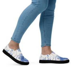 Yok ak Wer (Prosperity and Good Health) Women’s slip-on canvas shoes